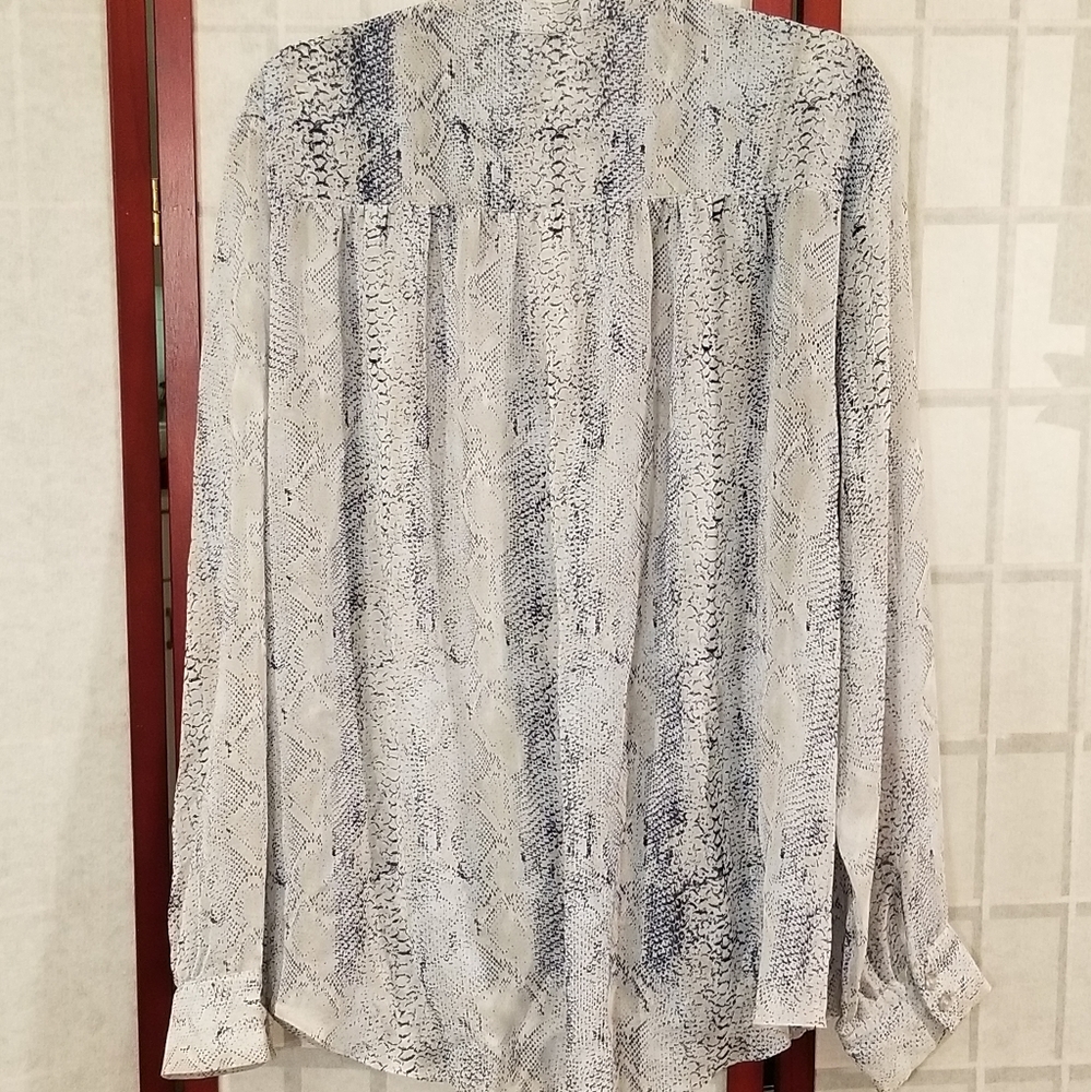 Semi-Sheer Snake Print Crossover Blouse Size 24W I.N.C. - Picture 2 of 5